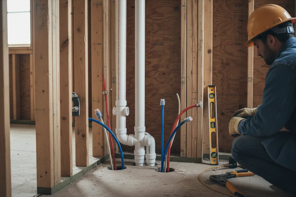 Drain and supply rough-in during Toilet Repair and Installation in Portland