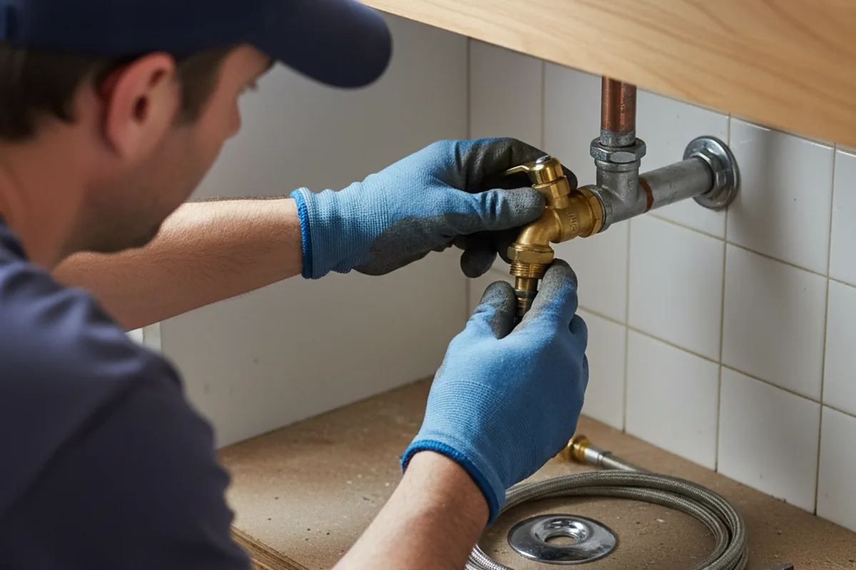 Shutoff valve and fitting work during Burst Pipe Repair in Portland